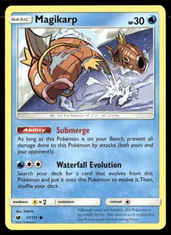 2017 Crimson Invasion Set Pokemon Card 017 Magikarp LP - Image 1
