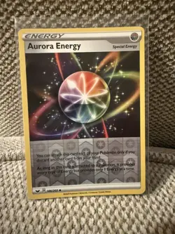 Pokemon Sword & Shield SWSH Base REVERSE HOLO FOIL Aurora Energy 186/202 Card - Image 1