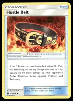 2018 Celestial Storm Set Pokemon Card 134 Hustle Belt LP - Image 1