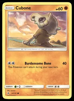 2018 Forbidden Light Set Pokemon Card 057 Cubone LP - Image 1