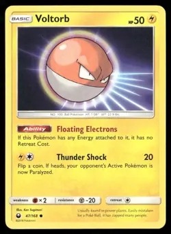 2018 Celestial Storm Set Pokemon Card 047 Voltorb LP - Image 1