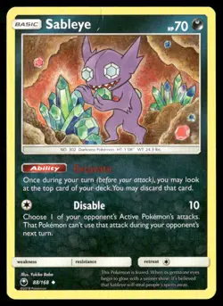 2018 Celestial Storm Set Pokemon Card 088 Sableye LP - Image 1