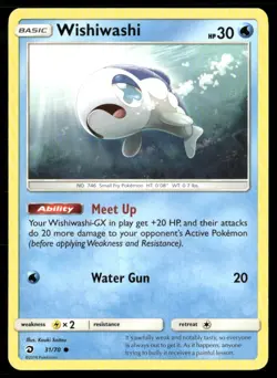 2018 Dragon Majesty Set Pokemon Card 31 Wishiwashi LP - Image 1