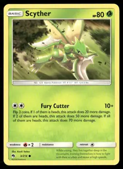 2018 Lost Thunder Set Pokemon Card 003 Scyther LP - Image 1