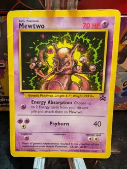 Pokemon Mewtwo 14 WOTC Black Star Promo HP - Image 1