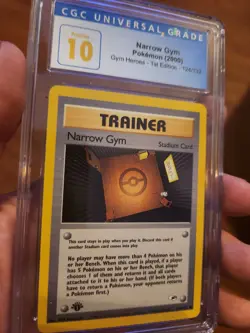 (POP 4) CGC 10 PRISTINE Pokemon Narrow Gym Stadium Trainer 124/132 1st Edition - Image 1