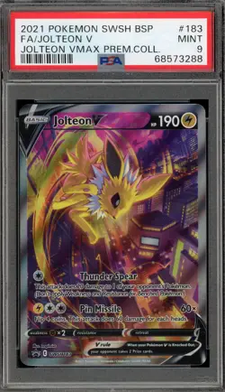 Pokemon Jolteon V VMAX Premium Coll. Full Alt Art Promo SWSH183 PSA 9 Mint - Image 1