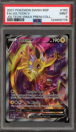 Pokemon Jolteon V VMAX Premium Coll. Full Alt Art Promo SWSH183 PSA 9 Mint - Image 1
