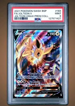 Pokemon Jolteon V VMAX Premium Coll. Full Alt Art Promo SWSH183 PSA 9 Mint - Image 1