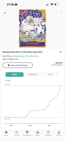 One Piece TCG Monkey D. Luffy OP05-119 SEC English - Image 2