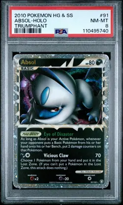 2010 POKEMON TRIUMPHANT ABSOL PRIME #91 ULTRA RARE HOLO PSA 8 NM #110495740 - Image 1
