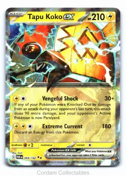 Tapu Koko EX 068/182 - Paradox Rift - Pokemon Card - Near Mint - Image 1