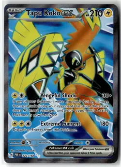 Tapu Koko ex ⭐ 222/182 Holo Ultra Rare Paradox Rift 2023 Pokemon NM - Image 1