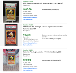 2001 POKEMON JPN DARKNESS TO LIGHT NEO 4 LIGHT ARCANINE #59 HOLO PSA 8 BGS 8.5 - Image 3