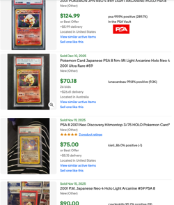 2001 POKEMON JPN DARKNESS TO LIGHT NEO 4 LIGHT ARCANINE #59 HOLO PSA 8 BGS 8.5 - Image 4