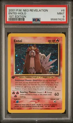 🔥 PSA 9 MINT - Entei Holo #6 1st Edition | 2001 Pokemon Neo Revelation 🔥 - Image 1