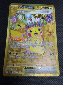 Pokemon Pikachu TCG Card Surging Sparks EX Gold 247/191 NM - Image 1