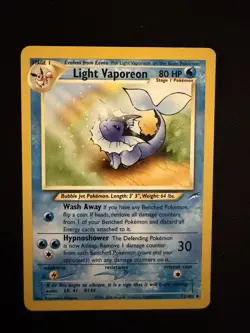 Pokemon TCG Light Vaporeon Neo Destiny Card 52/105 Unlimited Uncommon - MP - Image 1