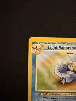 Pokemon TCG Light Vaporeon Neo Destiny Card 52/105 Unlimited Uncommon - MP - Image 5