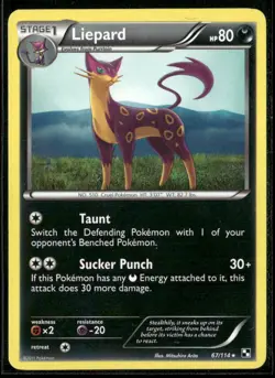 2011 Black & White Set Pokemon Card 067 Liepard LP - Image 1