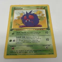 Pokemon TCG Venonat Jungle Card 63/64 Regular Common 1st Edition - Image 3