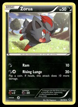2011 Emerging Powers Set Pokemon Card 66 Zorua LP - Image 1