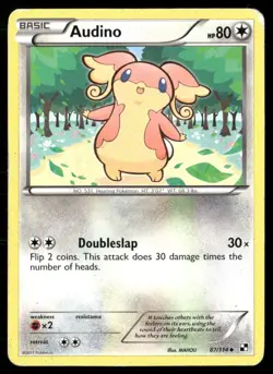 2011 Black & White Set Pokemon Card 087 Audino LP - Image 1