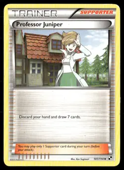2011 Black & White Set Pokemon Card 101 Professor Juniper LP - Image 1