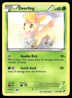 2011 Black & White Set Pokemon Card 013 Deerling LP - Image 1