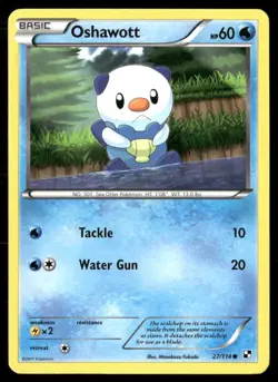 2011 Black & White Set Pokemon Card 027 Oshawott LP - Image 1