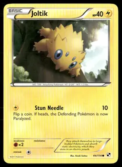 2011 Black & White Set Pokemon Card 044 Joltik LP - Image 1