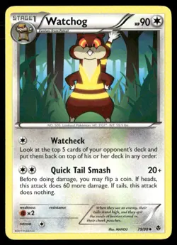 2011 Emerging Powers Set Pokemon Card 79 Watchog LP - Image 1