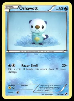 2011 Black & White Set Pokemon Card 028 Oshawott LP - Image 1