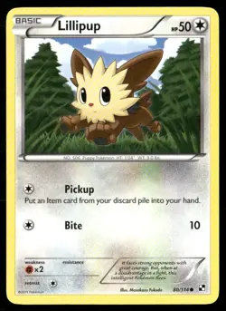 2011 Black & White Set Pokemon Card 080 Lillipup LP - Image 1