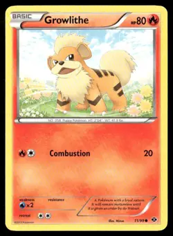 2012 Next Destinies Set Pokemon Card 011 Growlithe NM - Image 1