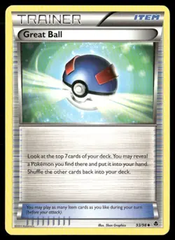 2011 Emerging Powers Set Pokemon Card 93 Great Ball LP - Image 1