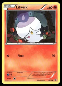 2012 Next Destinies Set Pokemon Card 018 Litwick NM - Image 1