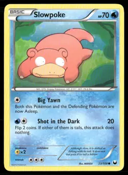 2012 Dark Explorers Set Pokemon Card 023 Slowpoke NM - Image 1