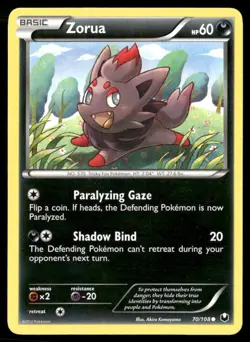 2012 Dark Explorers Set Pokemon Card 070 Zorua NM - Image 1