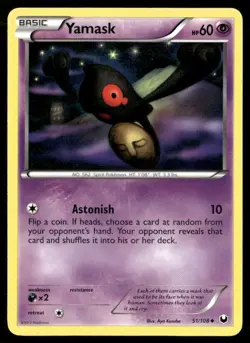 2012 Dark Explorers Set Pokemon Card 051 Yamask NM - Image 1