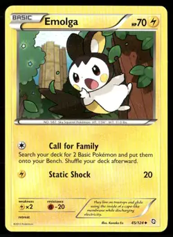 2012 Dragons Exalted Set Pokemon Card 045 Emolga NM - Image 1