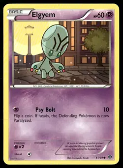 2012 Next Destinies Set Pokemon Card 061 Elgyem NM - Image 1