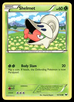 2012 Dark Explorers Set Pokemon Card 010 Shelmet NM - Image 1