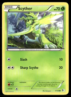 2012 Boundaries Crossed Set Pokemon Card 007 Scyther LP - Image 1