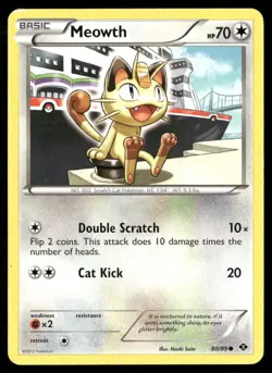 2012 Next Destinies Set Pokemon Card 080 Meowth NM - Image 1