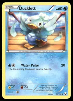 2012 Dark Explorers Set Pokemon Card 035 Ducklett NM - Image 1