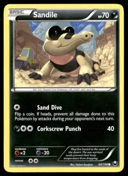 2012 Dark Explorers Set Pokemon Card 064 Sandile NM - Image 1