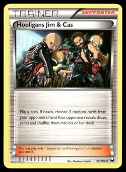 2012 Dark Explorers Set Pokemon Card 095 Hooligans Jim & Cas NM - Image 1
