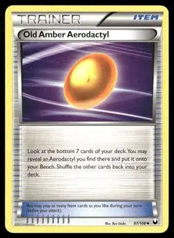 2012 Dark Explorers Set Pokemon Card 097 Old Amber Aerodactyl NM - Image 1