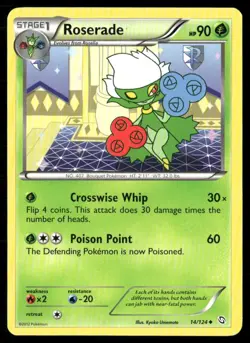 2012 Dragons Exalted Set Pokemon Card 014 Roserade NM - Image 1